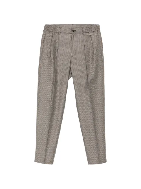 Tagliatore houndstooth pleated trousers Brown PGORD24TGT150035U
