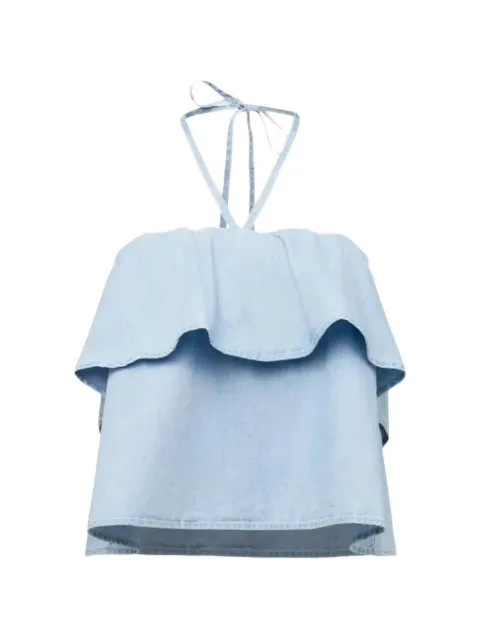 Drykorn ruffled halterneck blouse Blue RIVANA2602263700