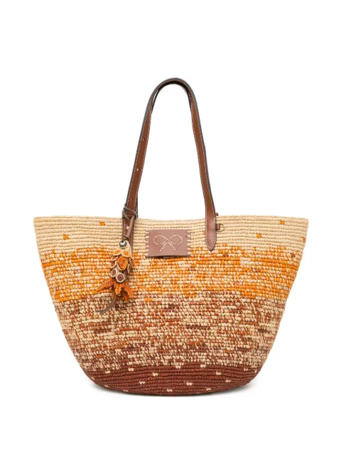 Anya Hindmarch woven bow-patch tote bag Orange 205375