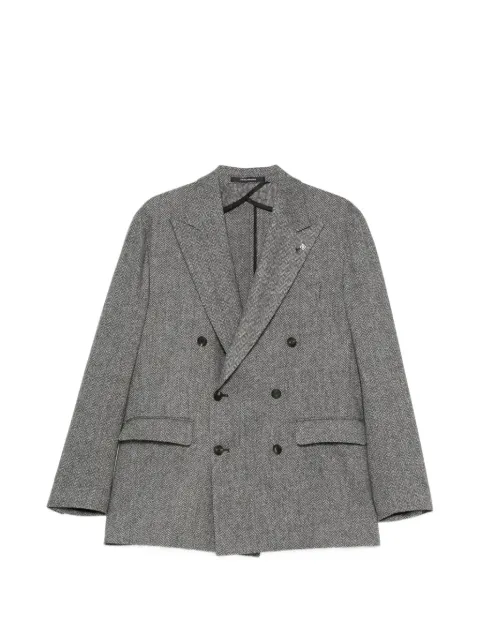 Tagliatore herringbone double-breasted blazer Black 1SNY10B610017