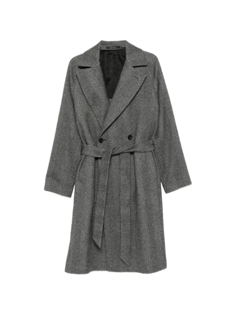 Tagliatore herringbone-pattern belted coat Grey HENDRICKS260020