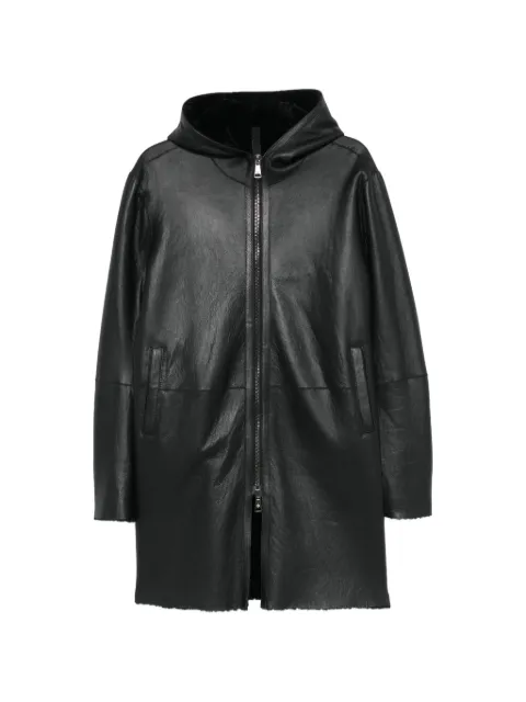 Tagliatore Wilson hooded leather jacket Black WILSONCHI2612