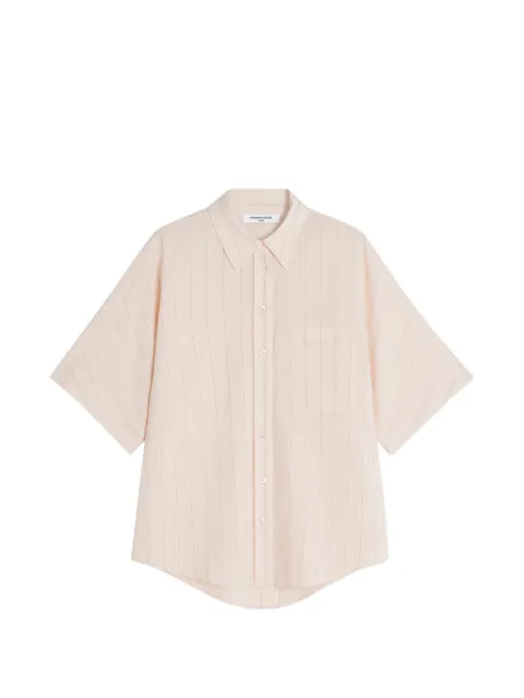 Maison Kitsuné pinstripe short-sleeve shirt Pink QW00416WC5088