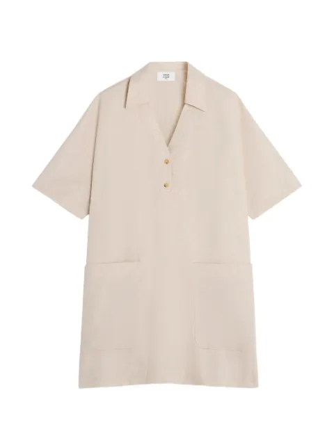 Maison Kitsuné mini short-sleeve pocket-detail dress Neutrals QW01602WW9083