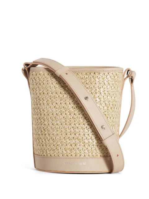 Maison Kitsuné woven-straw bucket bag Neutrals QU05111OF0029