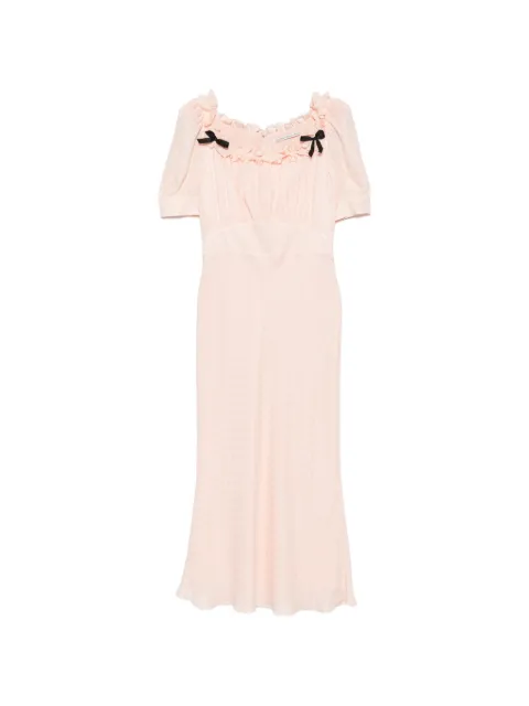 Alessandra Rich silk-jacquard midi dress with square neckline Pink FABX4452F4853