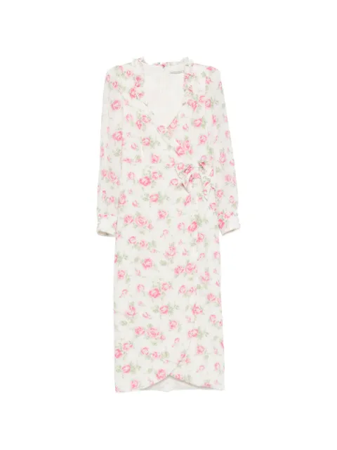 Alessandra Rich floral-print midi dress White FABX4457F4823