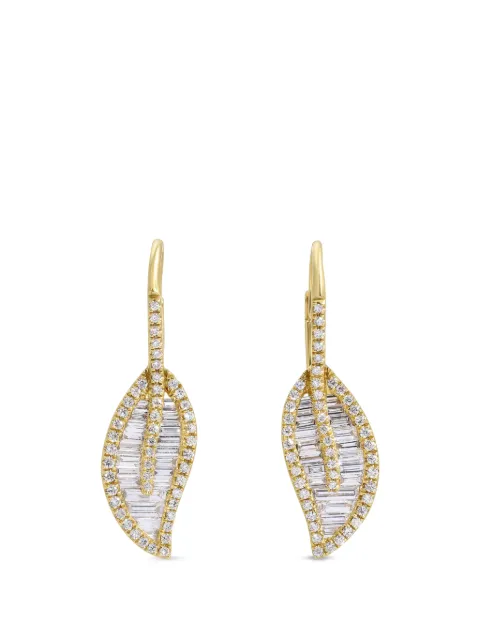 Anita Ko Leaf diamond drop earrings Gold AKLE150