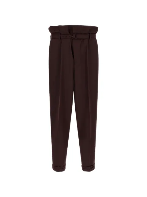 Saint Laurent belted paper-bag trousers Brown 857058Y1N02