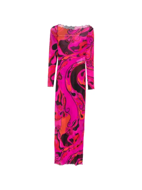 PUCCI Orchidee-print tulle dress Pink 6HJI356H739