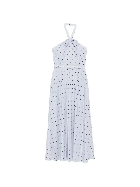 Alessandra Rich polka-dot silk halterneck midi dress Blue FABX4456F4831