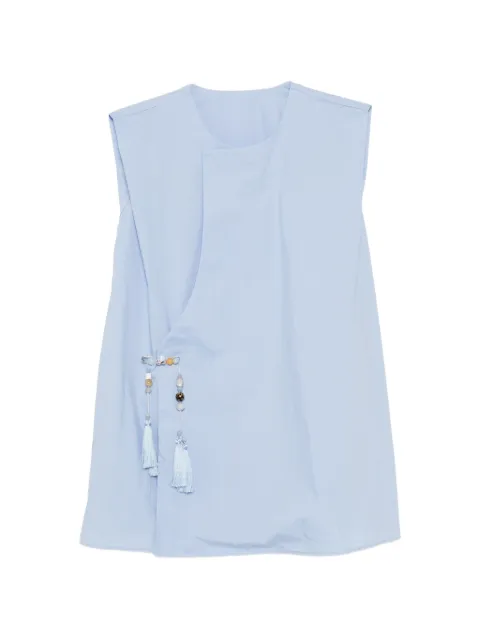 JNBY bead-embellished tassel-detail top Blue 5Q5210850