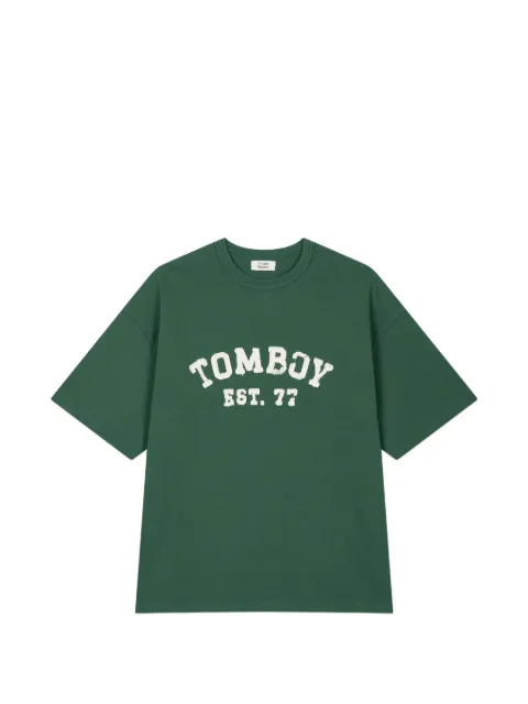 TOMBOY embroidered logo-print T-shirt Green 9156222316