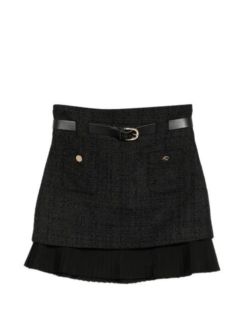 SANDRO belted ruffled mini skirt Black SFPJU01796