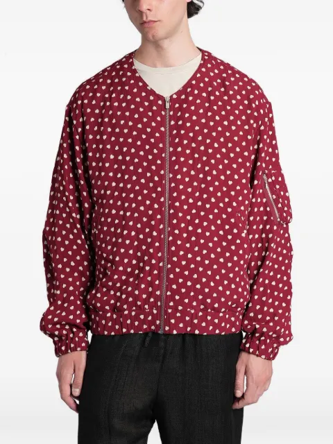 Needles heart-print bomber jacket Red SX241