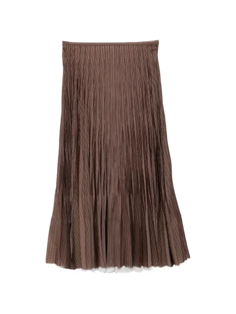 JNBY pleated pinstripe skirt Brown 5Q5D10890
