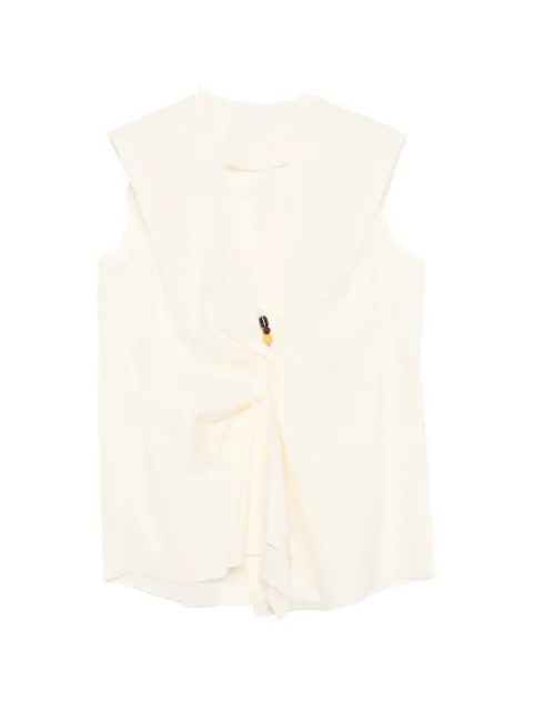 JNBY bead-embellished twisted blouse Neutrals 5Q5211770