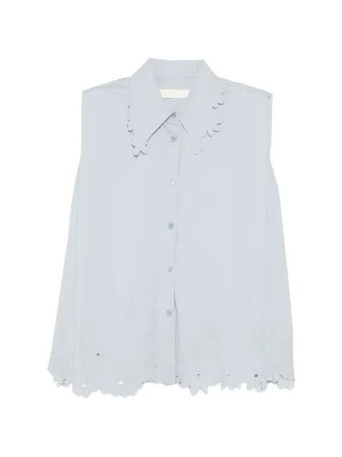 JNBY floral-embroidered shirt Blue 5Q5211990