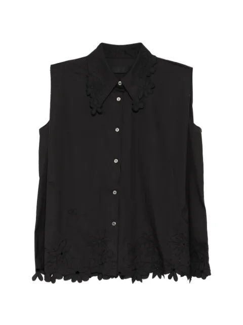 JNBY embroidered sleeveless shirt Black 5Q5211990