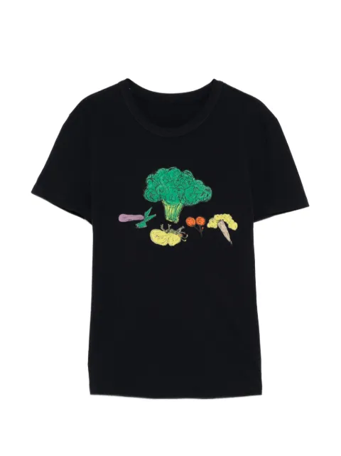 JNBY graphic-print round neck T-shirt Blue 5Q6111790