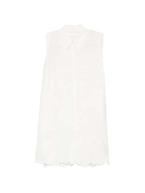 JNBY floral-embroidered scalloped shirt dress Neutrals 5Q5G14890