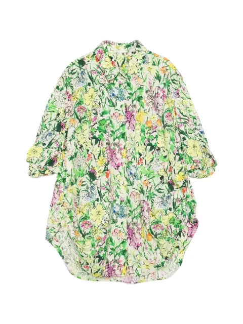 JNBY floral-print gathered shirt Green 5Q5211720