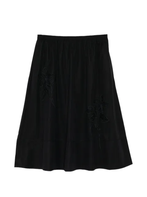 LESS floral-embroidered skirt Black 2Q6D14230