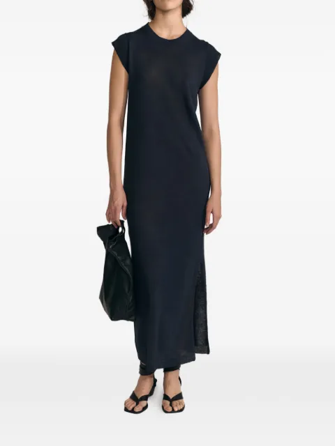 Cortana side-slit knitted maxi dress Blue SS26K5221