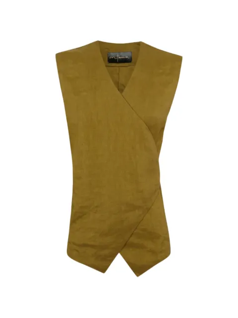 Cortana Elena wrap-style vest Green SS26A0618