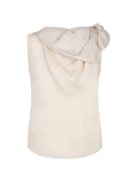 Fabiana Filippi draped knot-detail top Neutrals TPD276F737D8350160