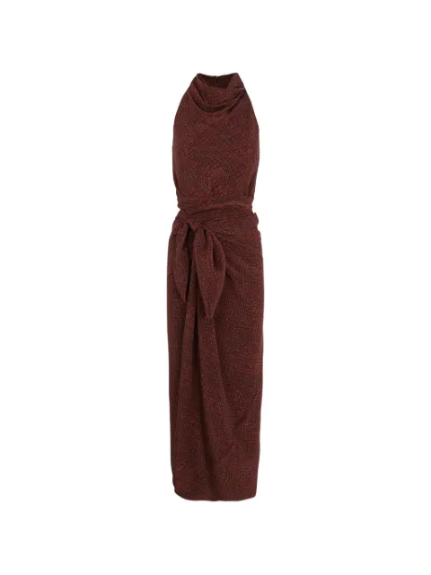 Cortana Corallo printed silk dress Brown SS26A38648