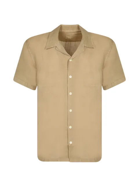 120% Lino short-sleeve camp-collar shirt Brown 33ALIM1PKD0000115000092