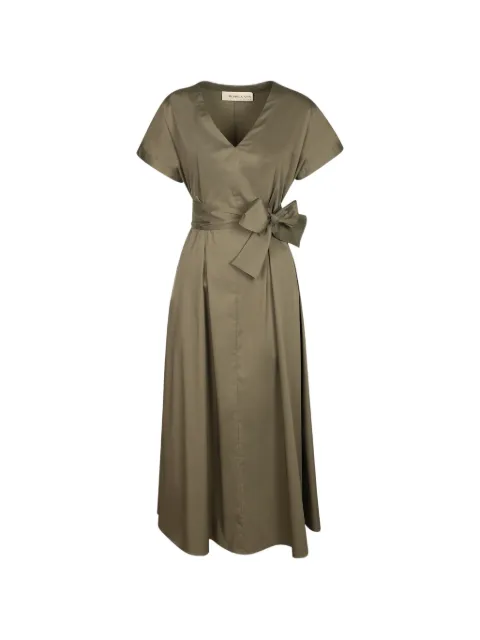 Blanca Vita belted pleated midi dress Green ALZER7004MALACHITE