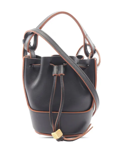 Loewe Pre-Owned 2010-2026 Nano Leather Balloon Bag bucket bag Black 7VWW6TJD2PPL040U