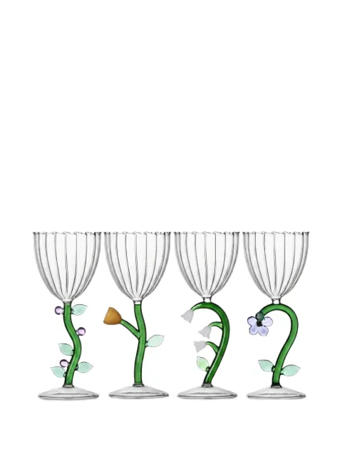Ichendorf Milano Botanica Flower wine glasses (set of four) Green 09997305