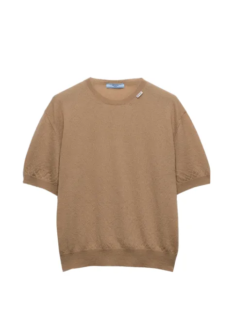Prada short-sleeved cashmere sweater Neutrals P24C3TSOOO19VK
