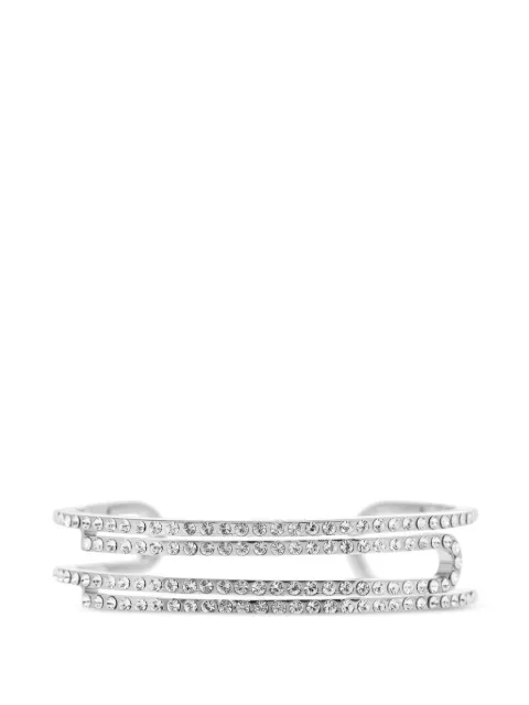 Off-White crystal-embellished cut-out bracelet Silver OWOA135S26MET0017272