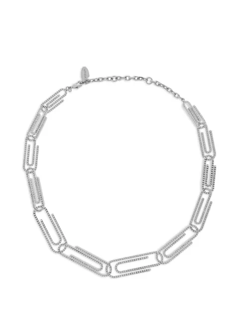 Off-White crystal-embellished necklace Silver OWOB148S26MET0017272