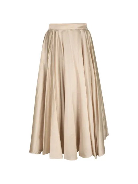 Blanca Vita high-shine pleated long skirt Neutrals GAUDIA1824AGATA