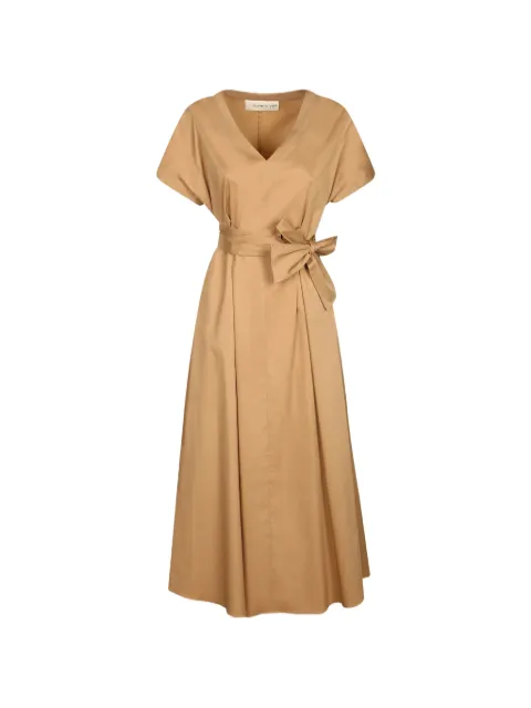 Blanca Vita belted V-neck midi dress Brown ALZER7004BISCOTTO