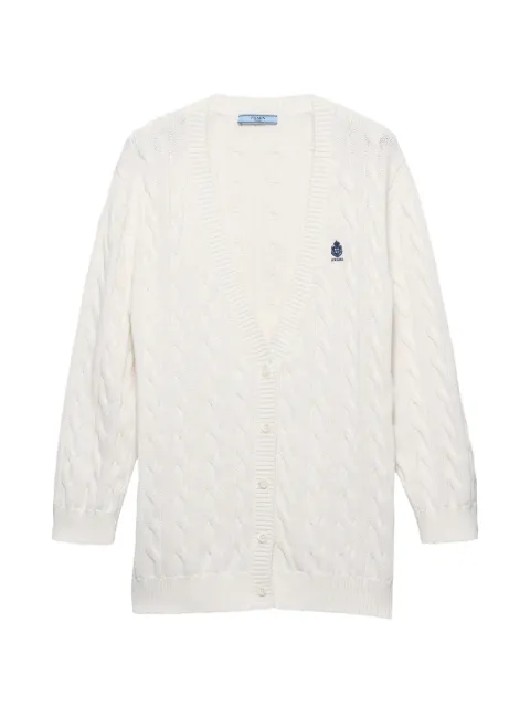 Prada cable-knit cotton cardigan White P25O34SOOO19VL