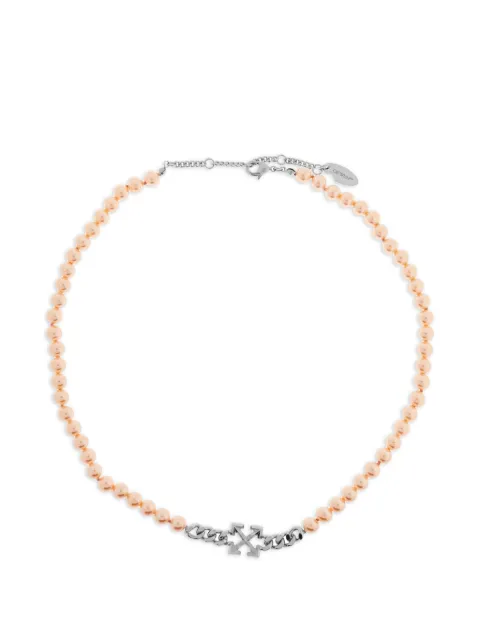 Off-White Arrows glass-pearl necklace Orange OWOB142S26MET001723C