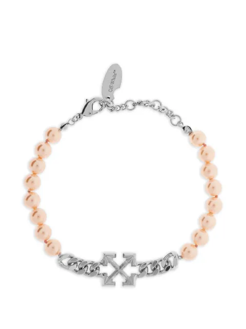 Off-White Arrows glass-pearl bracelet Silver OWOA12WS26MET001723C