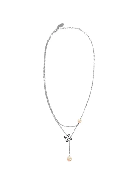 Off-White double-layered faux-pearl necklace Silver OWOB140S26MET0017210