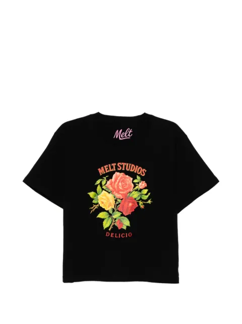 Melt floral-print T-shirt Black MSWW5002