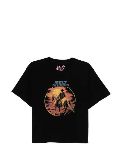 Melt graphic-print cotton T-shirt Black MSWW5001