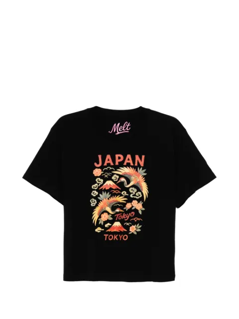 Melt graphic-print round neck T-shirt Black MSWW5004