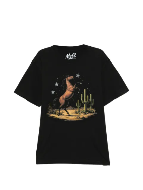 Melt cotton short-sleeve T-shirt Black MS5323