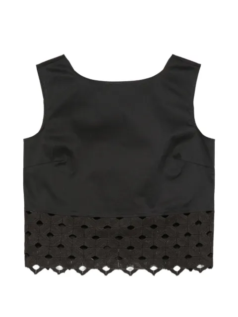 Max Mara broderie-anglaise scalloped-hem top Black 2616161039