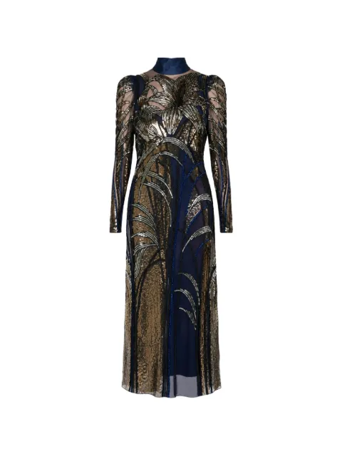 Temperley London Marianna sequin-embellished maxi dress Gold 26AARI55165